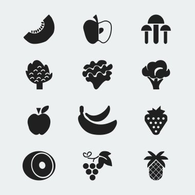 12 düzenlenebilir Berry simgeler kümesi. Marul, Jonagold, Berry ve daha fazlası gibi simgeler içerir. Web, mobil, UI ve Infographic tasarımı için kullanılabilir.