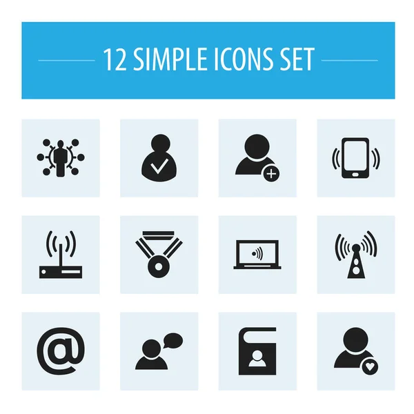 Sada 12 editovatelné internetové ikony. Obsahuje symboly dovednost, Mail Symbol, Monitor a další. Lze použít pro webové, mobilní, Ui a infografika Design. — Stockový vektor