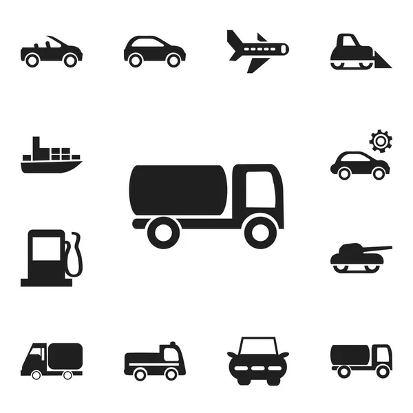 Set van 12 bewerkbare vervoer iconen. Bevat symbolen zoals vliegtuig, Garage, vervoer en meer. Kan worden gebruikt voor Web, Mobile, Ui en Infographic Design. — Stockvector