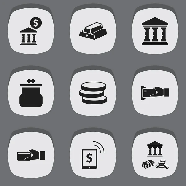 Sada 9 upravitelné investic ikon. Obsahuje symboly, například zlato, úspory, nezávislý příjem a další. Lze použít pro webové, mobilní, Ui a infografika Design. — Stockový vektor