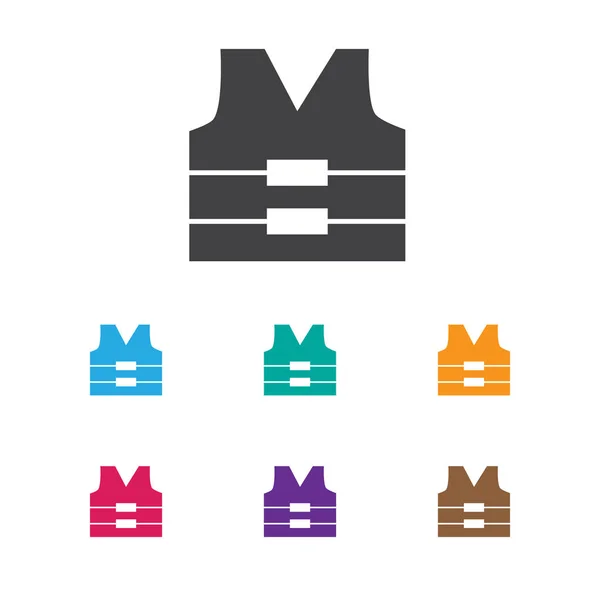 Illustration vectorielle du symbole de camping sur l'icône de veste de liège. Élément de gilet de sauvetage isolé de qualité supérieure dans un style plat à la mode . — Image vectorielle