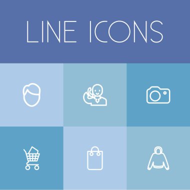 6 düzenlenebilir ticaret anahat simgeleri ayarlayın. Konuşurken telefon, el çantası, pazarlık gibi simgeleri içerir. Web, mobil, UI ve Infographic tasarımı için kullanılabilir.