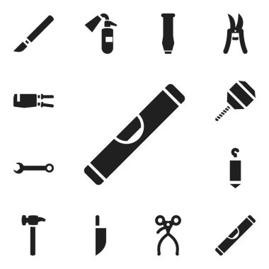 12 düzenlenebilir araçları simgeler kümesi. Ölçek, araç tamir, kaz gibi sembolleri içerir ve daha fazlası. Web, mobil, UI ve Infographic tasarımı için kullanılabilir.