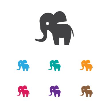 Zooloji sembolü hatlı hayvan simge vektör Illustration. Premium Kalite izole fil öğesinde Trendy düz stil.