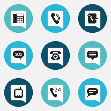 9 düzenlenebilir Gadget simgeler kümesi. Sembolleri konuşmak gibi mesaj, yorum ve daha fazlasını içerir. Web, mobil, UI ve Infographic tasarımı için kullanılabilir.