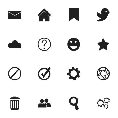16 düzenlenebilir ağ simgeler kümesi. Grup, etiket, geri dönüşüm ve daha fazlası gibi simgeler içerir. Web, mobil, UI ve Infographic tasarımı için kullanılabilir.