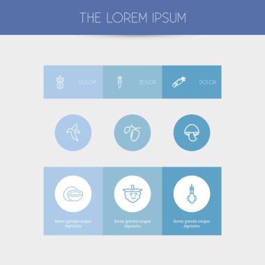 9 düzenlenebilir pişirme anahat simgeler kümesi. Ananas, kök sebze, Hindistan cevizi ve daha fazlası gibi simgeler içerir. Web, mobil, UI ve Infographic tasarımı için kullanılabilir.