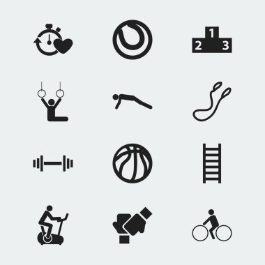 12 düzenlenebilir yaşam tarzı simgeler kümesi. Kazanan için platform atlama eğitimi, Bisiklet binici ve daha fazlası gibi simgeleri içerir. Web, mobil, UI ve Infographic tasarımı için kullanılabilir.