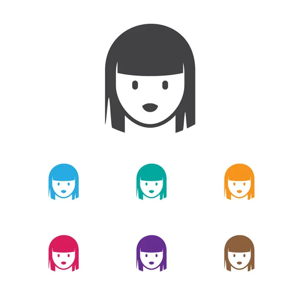 Illustration vectorielle du symbole de jeu sur l'icône de fille de casino. Élément de visage féminin isolé de qualité supérieure dans un style plat à la mode . — Image vectorielle