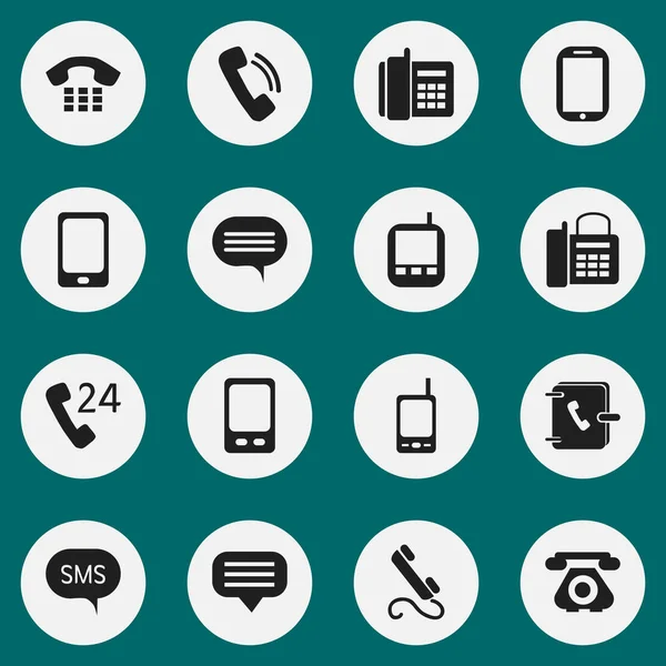 Set van 16 bewerkbare Gadget iconen. Bevat symbolen zoals Call, Forum, telecommunicatie en meer. Kan worden gebruikt voor Web, Mobile, Ui en Infographic Design. — Stockvector