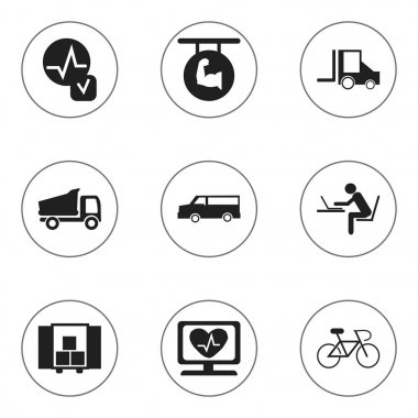 9 düzenlenebilir karışık simgeler kümesi. Otomatik, patron, Camion ve daha fazlası gibi simgeler içerir. Web, mobil, UI ve Infographic tasarımı için kullanılabilir.