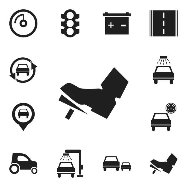 Zestaw 12 ikon edycji transportu. Zawiera symbole, takie jak mycie pojazdu, samochodu, Pinpoint i więcej. Mogą być używane dla sieci Web, mobilnych, interfejsu użytkownika i Infographic Design. — Wektor stockowy