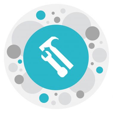 Araç simgesine yapı simgesini vektör Illustration. Premium Kalite izole anahtarı çekiç Trendy düz stil öğesinde.