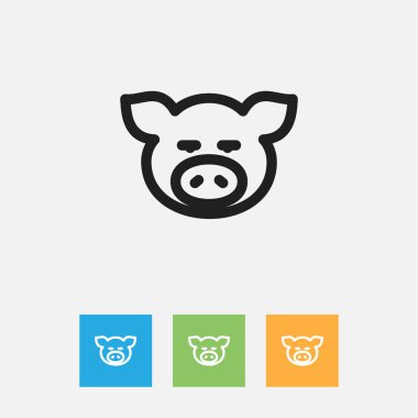 Vektör Illustration Bağlantı noktası anahat Hayvanat Bahçesi sembolü. Premium Kalite izole domuz öğesinde Trendy düz stil.