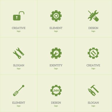 9 düzenlenebilir Toolkit simgeler kümesi. Açılan asma kilit, kerpeten çekiç, ayarları gibi sembolleri ve daha fazlasını içerir. Web, mobil, UI ve Infographic tasarımı için kullanılabilir.