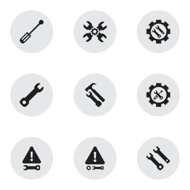 9 düzenlenebilir hizmet simgeler kümesi. Hizmet, dikkat, tornavida anahtarı ve daha fazlası gibi simgeler içerir. Web, mobil, UI ve Infographic tasarımı için kullanılabilir.