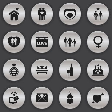 16 düzenlenebilir kalp simgeler kümesi. Kalp atışı, sevgi mektubu, ev ve daha fazla gibi simgeler içerir. Web, mobil, UI ve Infographic tasarımı için kullanılabilir.