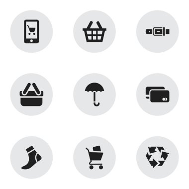 9 düzenlenebilir ticaret simgeler kümesi. Simgeleri gibi çorap, kayış, E-ticaret ve daha fazlasını içerir. Web, mobil, UI ve Infographic tasarımı için kullanılabilir.