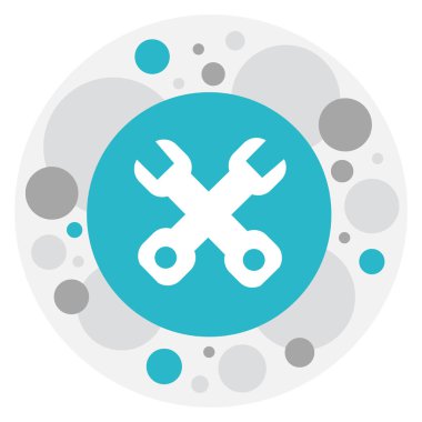 Vektör çizim aracı sembolü Wrench kutsal kişilerin resmi. Premium Kalite izole Spanner öğesinde Trendy düz stil.