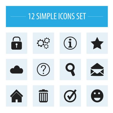 12 düzenlenebilir Web simgeler kümesi. Dişli gibi simgeler yeniden işleyip kullanı teneke, gökyüzü ve daha fazlasını içerir. Web, mobil, UI ve Infographic tasarımı için kullanılabilir.