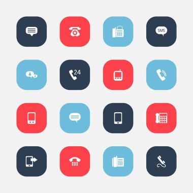 16 düzenlenebilir telefon simgeler kümesi. Retro telekomünikasyon, Forum, alıcı-verici ve daha fazlası gibi simgeler içerir. Web, mobil, UI ve Infographic tasarımı için kullanılabilir.