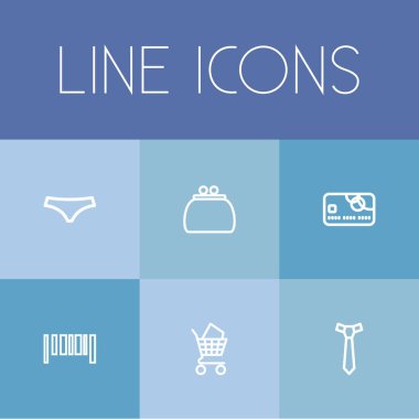 6 düzenlenebilir ticaret anahat simgeleri ayarlayın. Bar kod, para çanta, ödeme ve daha fazlası gibi simgeler içerir. Web, mobil, UI ve Infographic tasarımı için kullanılabilir.