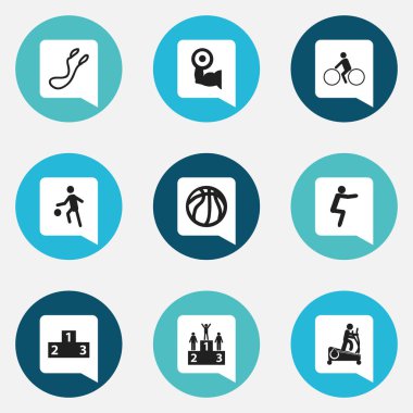 9 düzenlenebilir eğitim simgeler kümesi. Atlama eğitimi, kazanan için Platform gibi simgeler Bisiklet binici ve daha fazlasını içerir. Web, mobil, UI ve Infographic tasarımı için kullanılabilir.