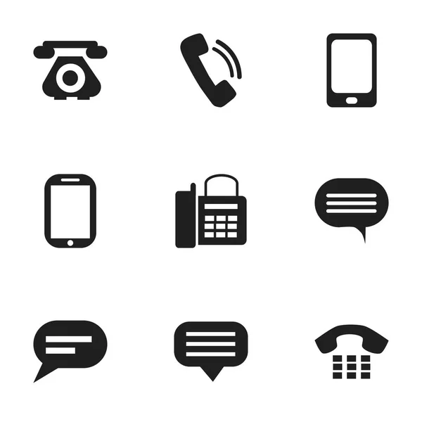 Conjunto de 9 ícones de dispositivo editável. Inclui símbolos como falar, bate-papo, fórum e muito mais. Pode ser usado para Web, Mobile, UI e design infográfico . — Vetor de Stock