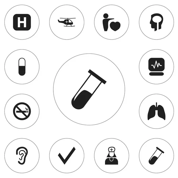 Conjunto de 12 iconos editables de la clínica. Incluye símbolos como escuchar, amor humano, asistente de hospital y más. Puede ser utilizado para el diseño de la tela, móvil, interfaz de usuario e infografía . — Archivo Imágenes Vectoriales