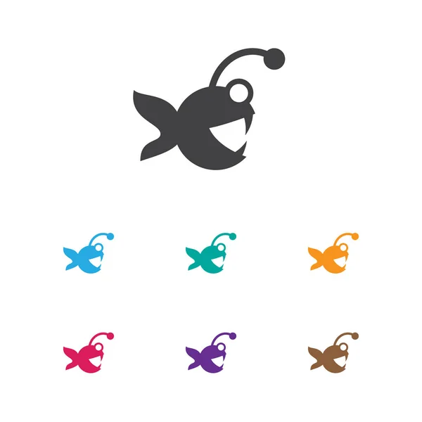 Ilustración vectorial del símbolo animal en el icono acuático. Elemento de pescado aislado de calidad premium en estilo plano de moda . — Vector de stock