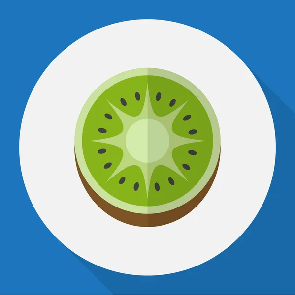 Ilustración vectorial del símbolo de frutas en el icono plano de Kiwi. Elemento de postre exótico aislado de calidad premium en estilo plano de moda . — Vector de stock