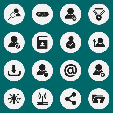 16 düzenlenebilir ağ simgeler kümesi. Sembolleri içerir Download gibi yayımlamak, izin verilen erişim ve daha fazlası. Web, mobil, UI ve Infographic tasarımı için kullanılabilir.