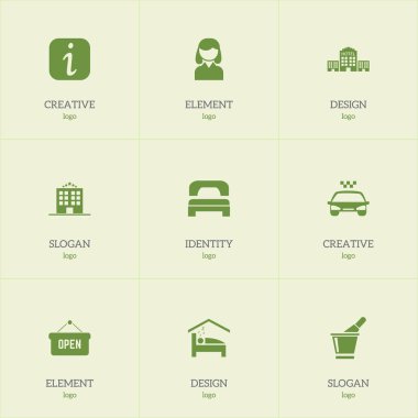 9 düzenlenebilir Plaza simgeler kümesi. Hostel, uyku, bilgi işareti ve daha fazlası gibi simgeler içerir. Web, mobil, UI ve Infographic tasarımı için kullanılabilir.