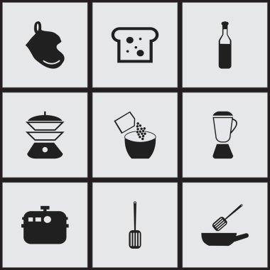 9 düzenlenebilir Cook simgeler kümesi. Bira, tencere, Multicooker ve daha fazlası gibi simgeler içerir. Web, mobil, UI ve Infographic tasarımı için kullanılabilir.