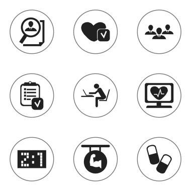 9 düzenlenebilir karmaşık simgeler kümesi. Arama, grup, uyuşturucu ve daha fazlası gibi simgeler içerir. Web, mobil, UI ve Infographic tasarımı için kullanılabilir.