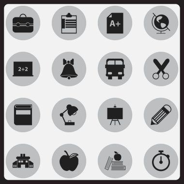 16 düzenlenebilir bilgi simgeler kümesi. Taşıma aracı, dünya gezegen, Apple ve daha fazlası gibi simgeler içerir. Web, mobil, UI ve Infographic tasarımı için kullanılabilir.