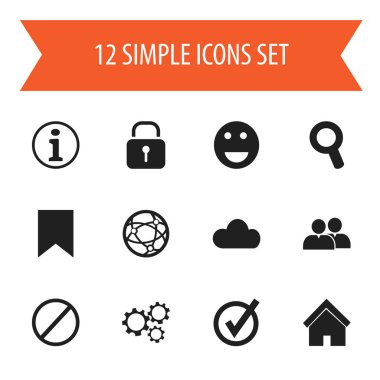 12 düzenlenebilir Internet simge kümesi. Sembolleri içerir gibi dişli, Tag, inkar ve daha fazlası. Web, mobil, UI ve Infographic tasarımı için kullanılabilir.