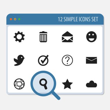 12 düzenlenebilir ağ simgeler kümesi. Ağ, yer imi, güvercin ve daha fazlası gibi simgeler içerir. Web, mobil, UI ve Infographic tasarımı için kullanılabilir.