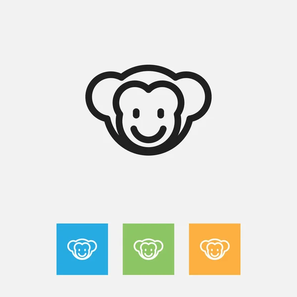 Illustrazione vettoriale del simbolo animale sul profilo del babbuino. Elemento apice isolato di qualità premium in stile piatto alla moda . — Vettoriale Stock