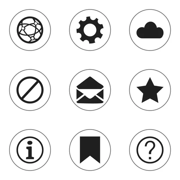 Set van 9 bewerkbare Internet iconen. Bevat symbolen zoals geweigerd, Quiz, Tag, en nog veel meer. Kan worden gebruikt voor Web, Mobile, Ui en Infographic Design. — Stockvector