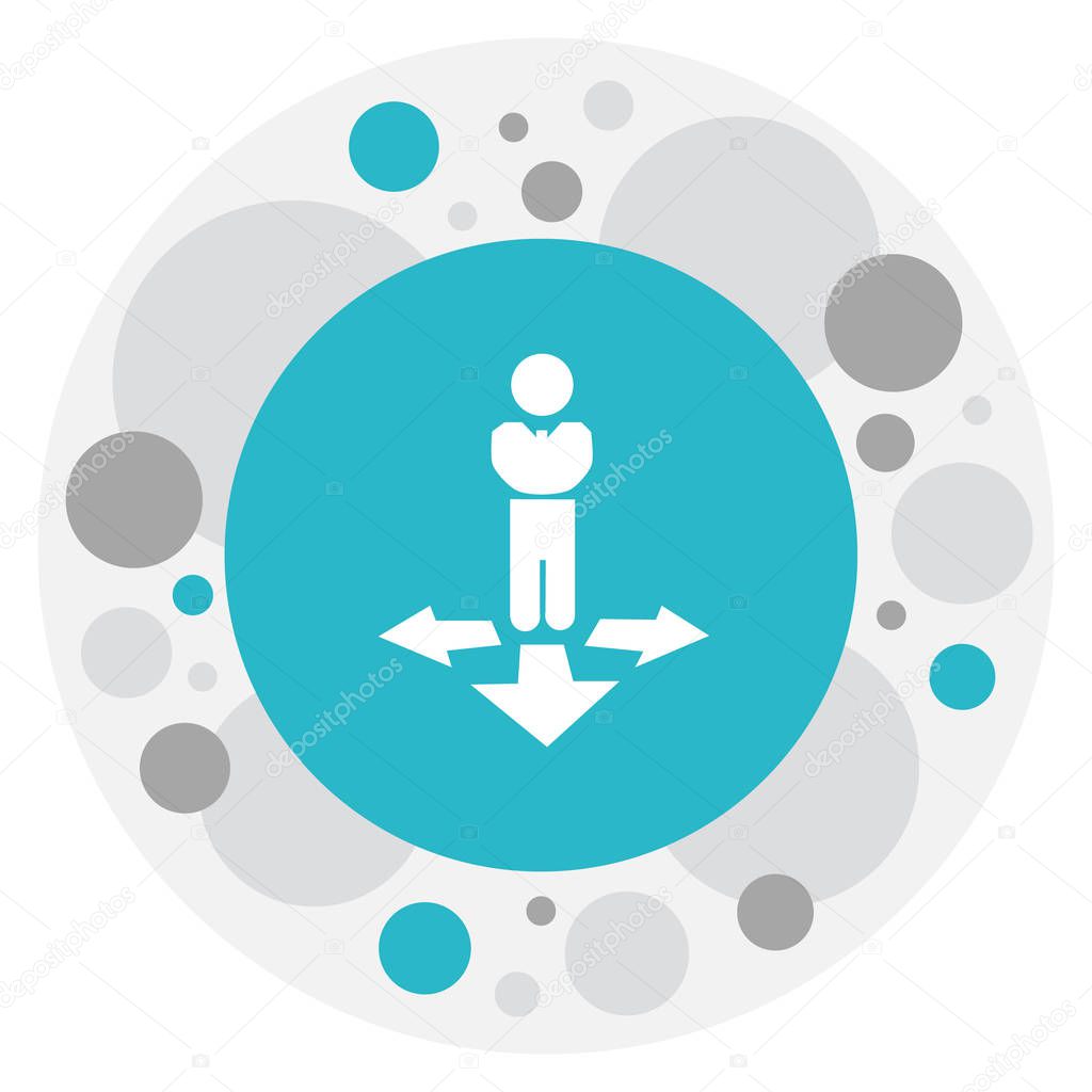 Vector Illustration Of Complex Symbol On Decision Making Icon. Premium Quality Isolated Finding Solution Element In Trendy Flat Style.
