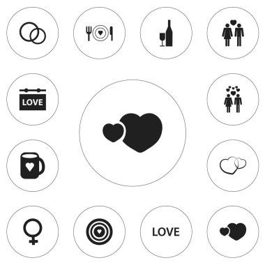 12 düzenlenebilir tutku simgeler kümesi. Takı, sevgilim, romantizm ve daha fazlası gibi simgeler içerir. Web, mobil, UI ve Infographic tasarımı için kullanılabilir.