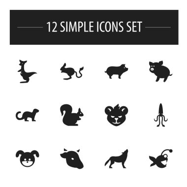 12 düzenlenebilir hayvan simgeler kümesi. Kanguru, sansar, köpek yavrusu ve daha fazlası gibi simgeler içerir. Web, mobil, UI ve Infographic tasarımı için kullanılabilir.