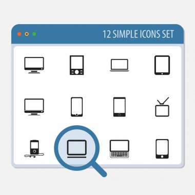 12 düzenlenebilir enstrüman simgeler kümesi. Dokunmatik ekran, telefon, Mp3 çalar ve daha fazlası gibi simgeler içerir. Web, mobil, UI ve Infographic tasarımı için kullanılabilir.