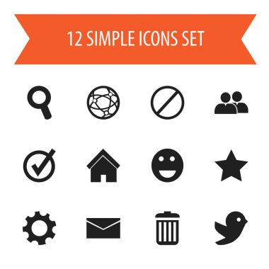 12 düzenlenebilir Internet simge kümesi. Böyle inkar gibi posta sembolleri, grup ve daha fazlasını içerir. Web, mobil, UI ve Infographic tasarımı için kullanılabilir.