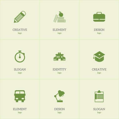 9 düzenlenebilir eğitim simgeler kümesi. Aydınlatma, Portföy, taşıma aracı ve daha fazlası gibi simgeler içerir. Web, mobil, UI ve Infographic tasarımı için kullanılabilir.