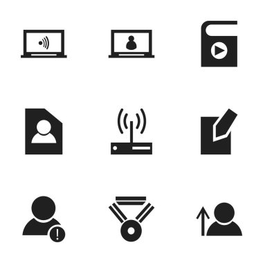 9 düzenlenebilir Internet simge kümesi. Dosyasını düzenlemek, Modem, Avatar ve daha fazlası gibi simgeler içerir. Web, mobil, UI ve Infographic tasarımı için kullanılabilir.