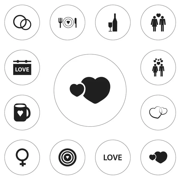 Conjunto de 12 Ícones de Paixão Editáveis. Inclui símbolos como jóias, querida, romance e muito mais. Pode ser usado para Web, Mobile, UI e design infográfico . —  Vetores de Stock