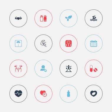 16 düzenlenebilir yaşam tarzı simgeler kümesi. Güçlü sevgi, kas, eğitim ve daha fazla gibi simgeler içerir. Web, mobil, UI ve Infographic tasarımı için kullanılabilir.