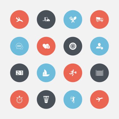 16 düzenlenebilir karmaşık simgeler kümesi. Badminton topu, mesajlaşma, işadamı ve daha fazlası gibi simgeler içerir. Web, mobil, UI ve Infographic tasarımı için kullanılabilir.